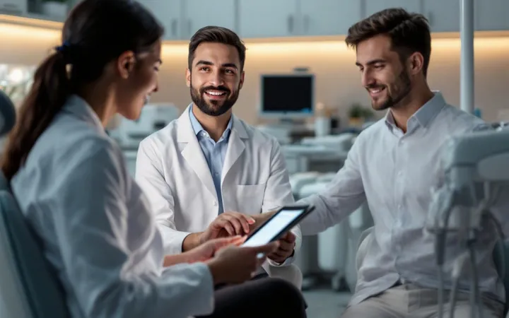 Professional dental clinic setting for dental implant consultations