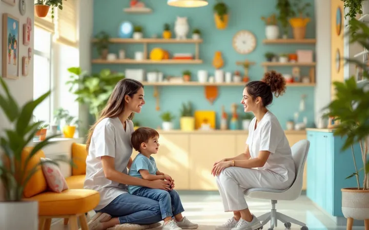 Friendly modern dental clinic reception for paediatric dentistry families